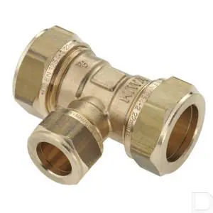 Verloop T-stuk 28x15x22mm messing Seizoensaanbieding