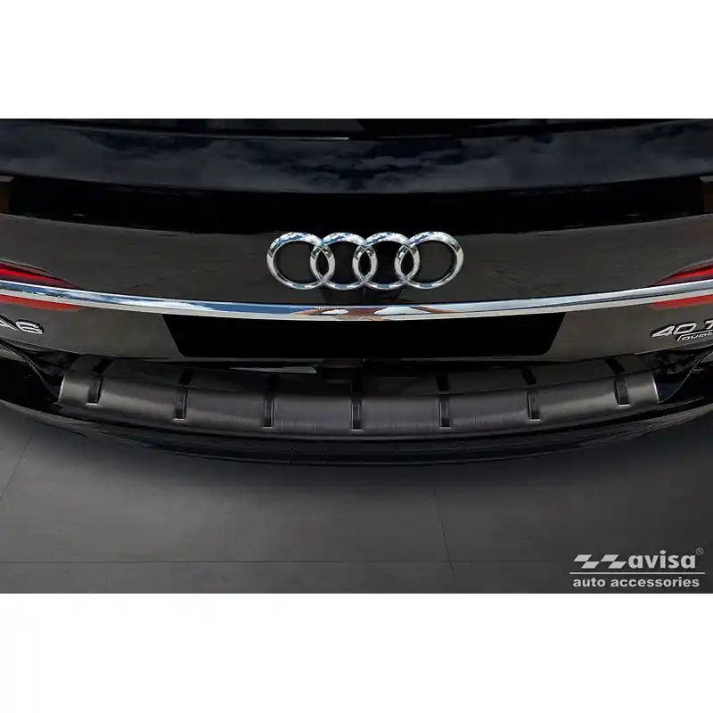 Zwart RVS Achterbumperprotector Audi A6 (C8) Avant incl. S-Line 2023- 'STRONG EDITION' Goedkoop