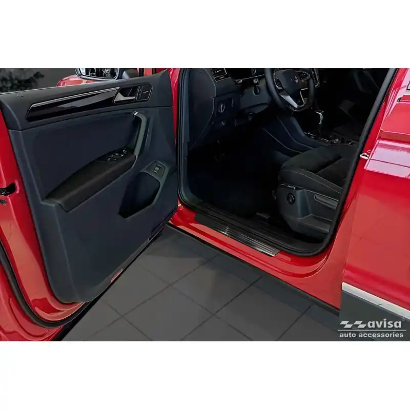 Zwart RVS Instaplijsten Volkswagen Tiguan II 2016-2020 & FL 2020- incl. Allspace 2017-2020 & FL 2020-2024 - 'Lines' - 4-delig Uitverkoop